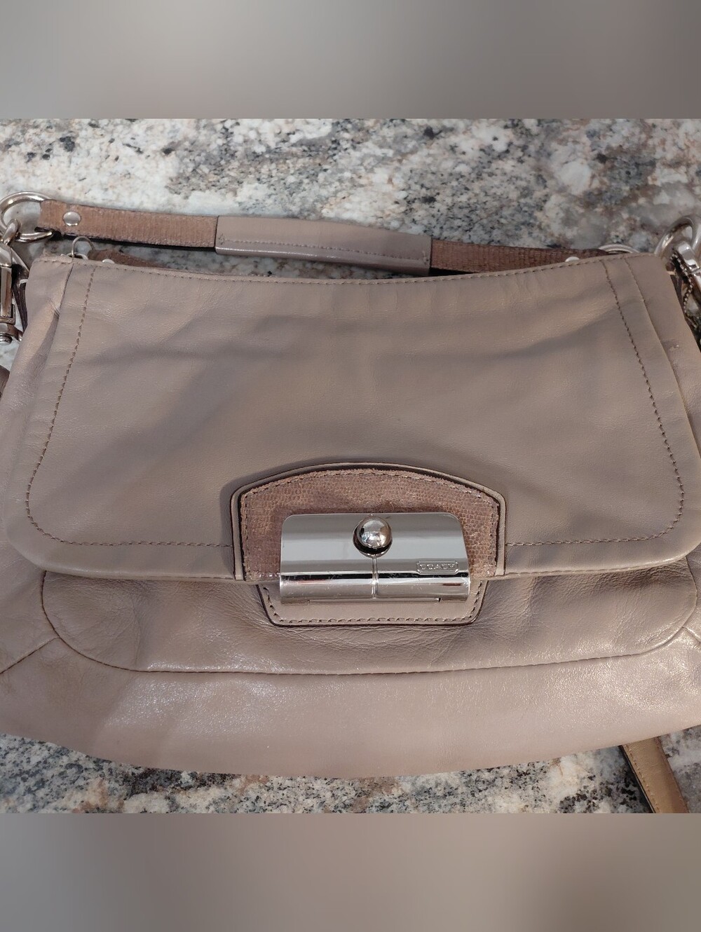 Coach Small Gray Kristin Hobo Leather Purse Handbag 19292 - Picture 3 of 10
